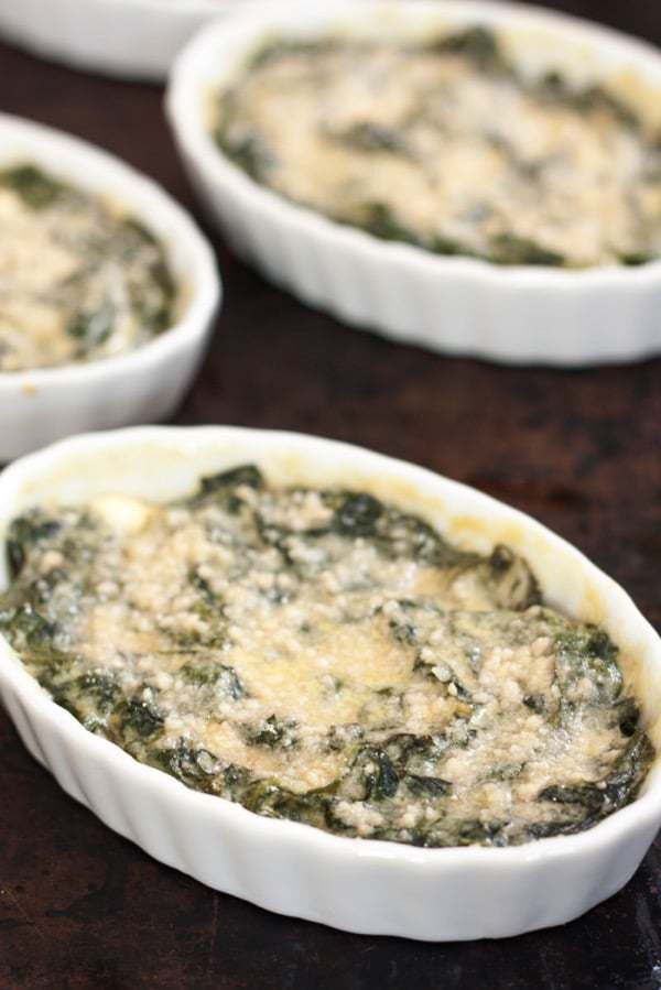 Lightened-Up Creamed Spinach au Gratin - Cupcakes & Kale Chips