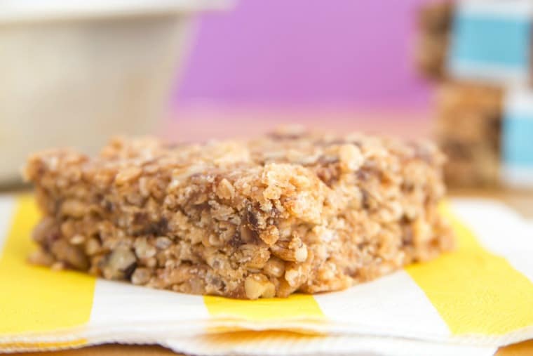 Closeup of Nut and Honey Granola Bars recipe