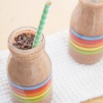 Chocolate Mint Smoothie in a glass bottle