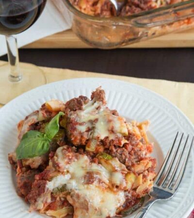 Italian Noodle Casserole served on a plate