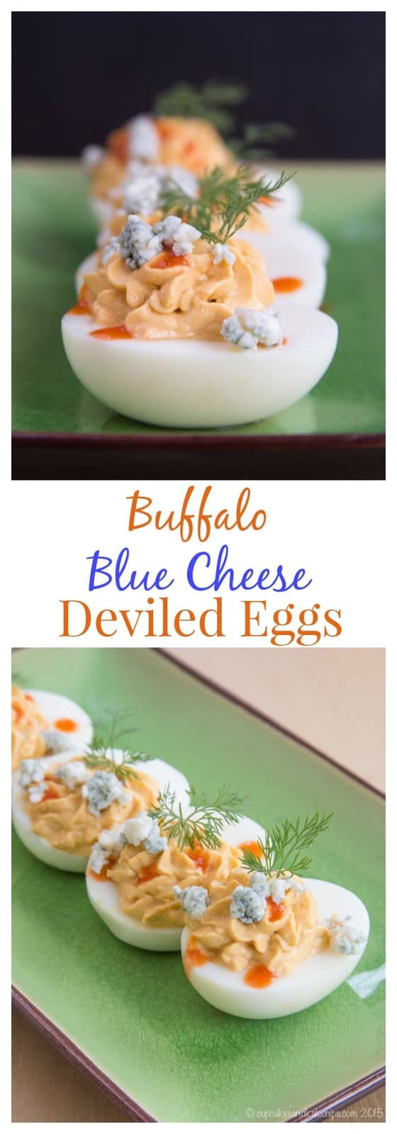 Buffalo Blue Cheese Deviled Eggs Cupcakes & Kale Chips