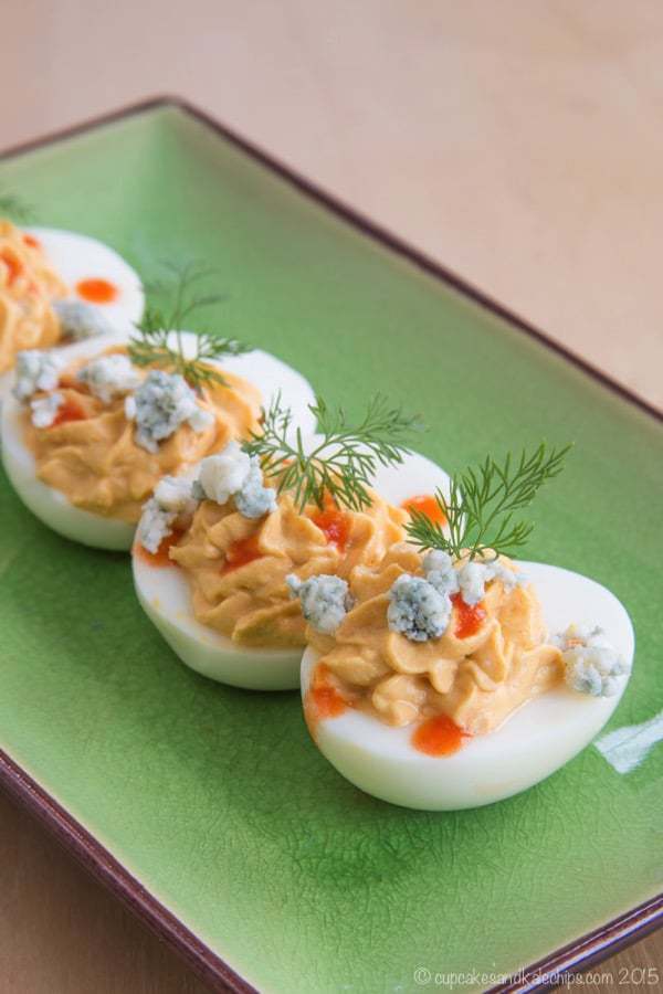 Buffalo Blue Cheese Deviled Eggs