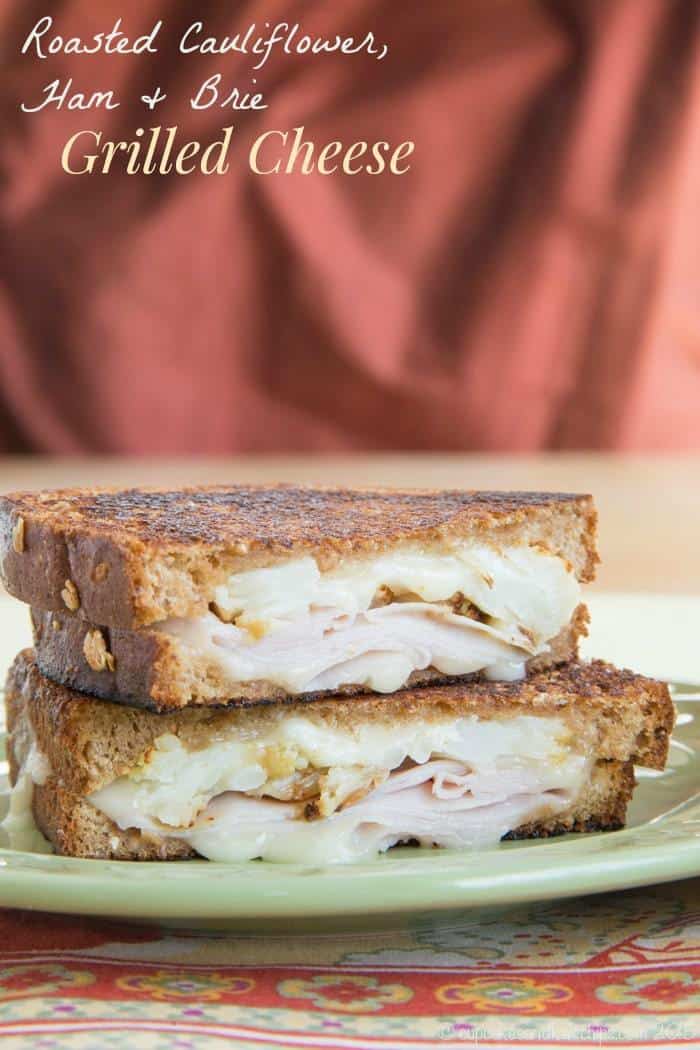 Roasted Cauliflower, Ham and Brie Grilled Cheese - an unexpected and incredible flavor combination with rich, melty Brie cheese. | cupcakesandkalechips.com