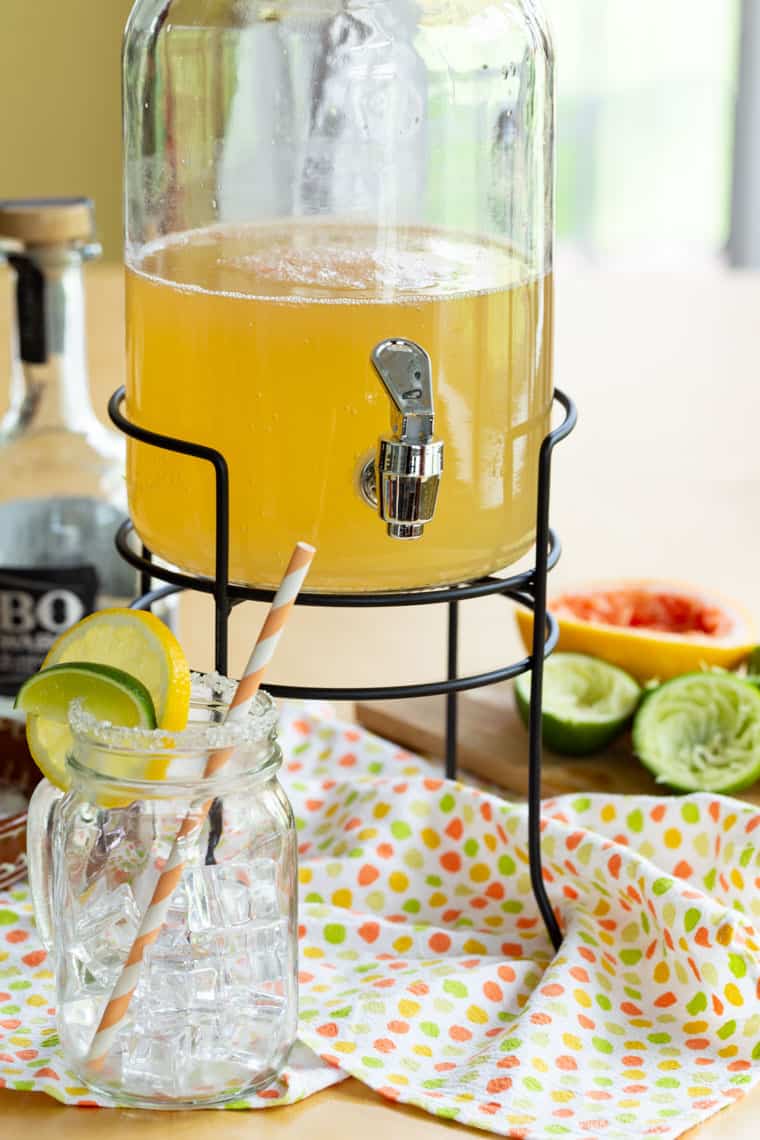 A pitcher of skinny grapefruit margaritas