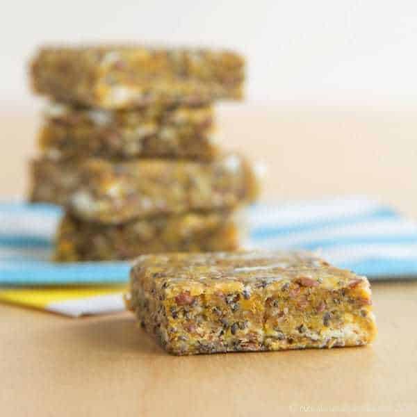 Mango Coconut Chia No-Bake Energy Bars - only six ingredients and a few minutes for a quick and easy healthy snack that transports you to a tropical island! #FindYourFun #sk #ad | cupcakesandkalechips.com | gluten free, dairy free, nut free, vegan 