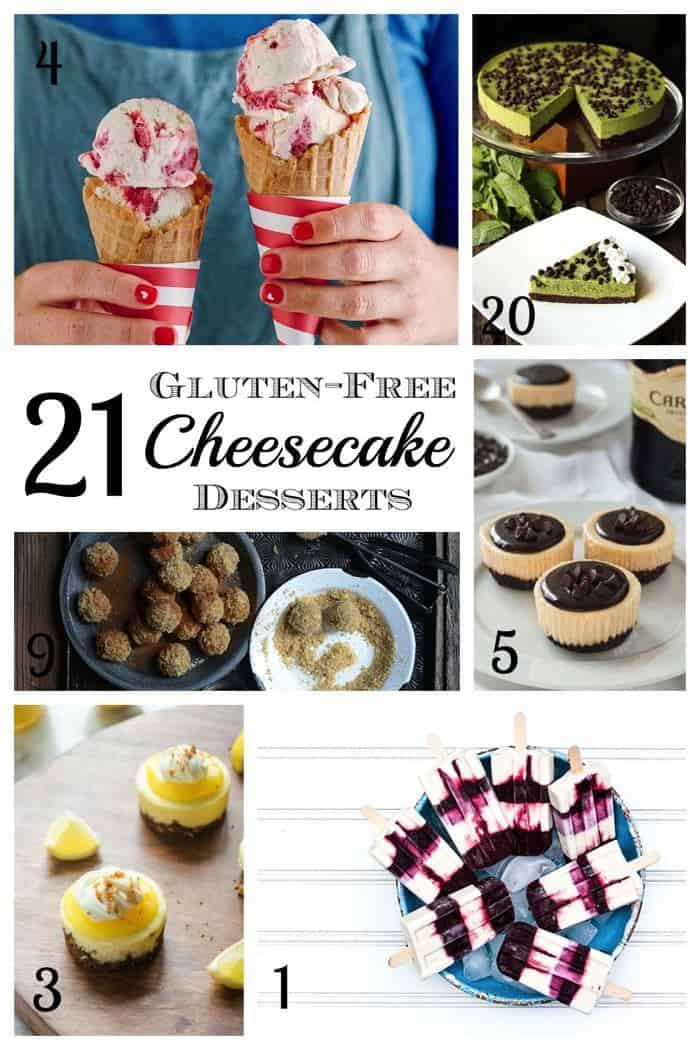 21 Gluten Free Cheesecake Desserts - a collection of some of the most indulgent cheesecake recipes, all wheat-free and fabulous! | cupcakesandkalechips.com