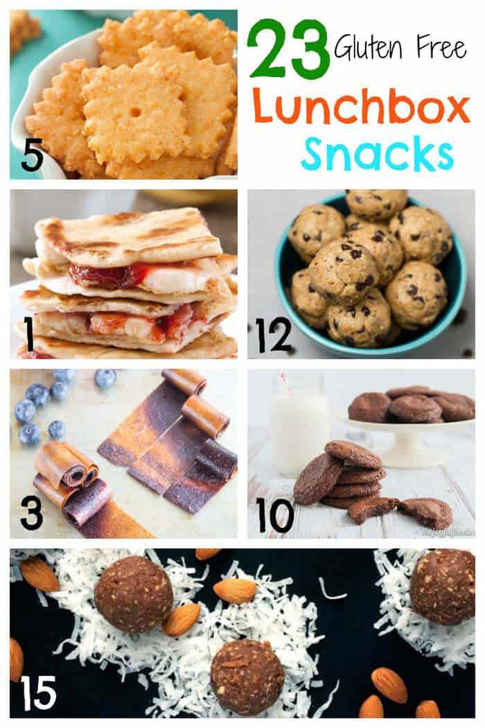 23 Gluten Free Lunchbox Snacks - pack a school lunch all the kids will want with these recipes for energy bites, granola bars, crackers and more! | cupcakesandkalechips.com