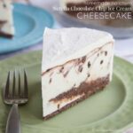 Nutella Chocolate Chip Cheesecake No-Churn Ice Cream Cake - simple but worthy of a special occasion! Combine cheesecake and ice cream cake, add swirls of Nutella chocolate ganache, and layer it on a gluten free chocolate hazelnut crust. | cupcakesandkalechips.com