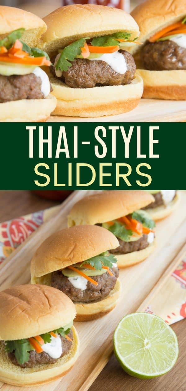 Thai Sliders with Sriracha Lime Cream Cupcakes & Kale Chips