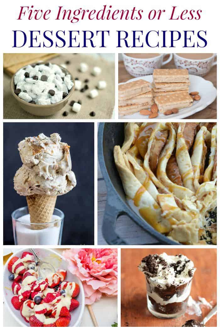 Five Ingredients or Less Dessert Recipes - from totally from scratch to semi-homemade, these desserts will have you in an out of the grocery store and the kitchen FAST! | cupcakesandkalechips.com 