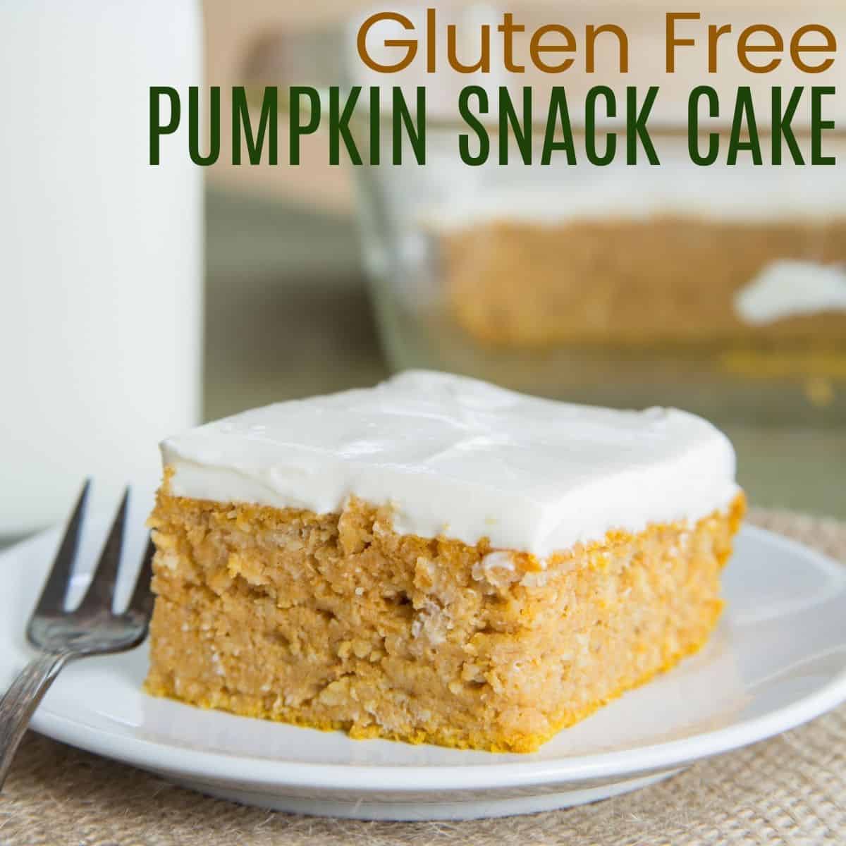 Gluten Free Pumpkin Snack Cake on a plate