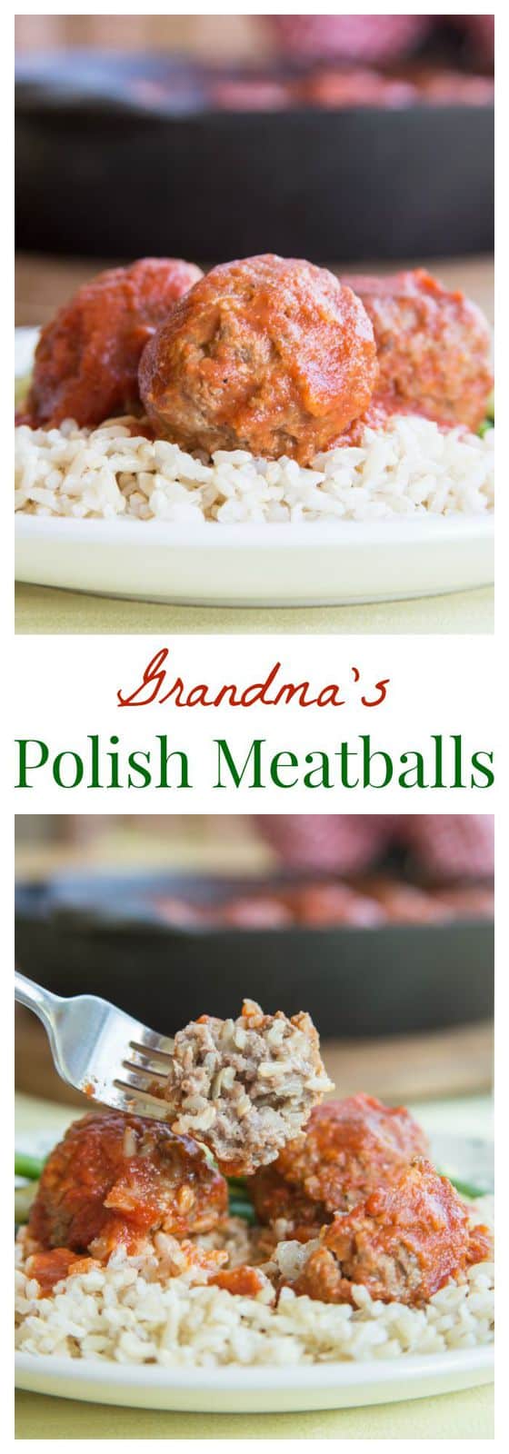 Grandma's Polish Meatballs (aka "Porcupine Meatballs") - whenever my grandma made her traditional stuffed cabbage, she would take some of the savory meat filling and make these for me for Sunday supper. | cupcakesandkalechips.com | gluten free recipe