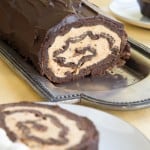Pumpkin Cheesecake Flourless Chocolate Cake Roll