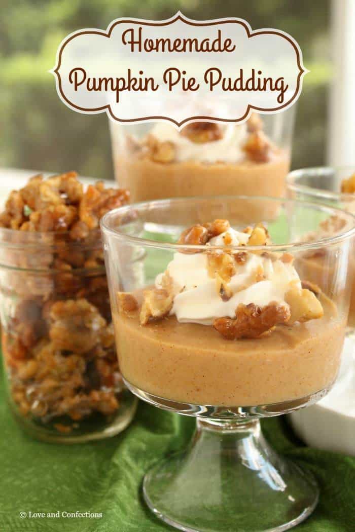 Pumpkin Pie Pudding - a perfect no-bake fall dessert made extra special with freshly whipped cream and candied walnuts | cupcakesandkalechips.com | gluten free recipe