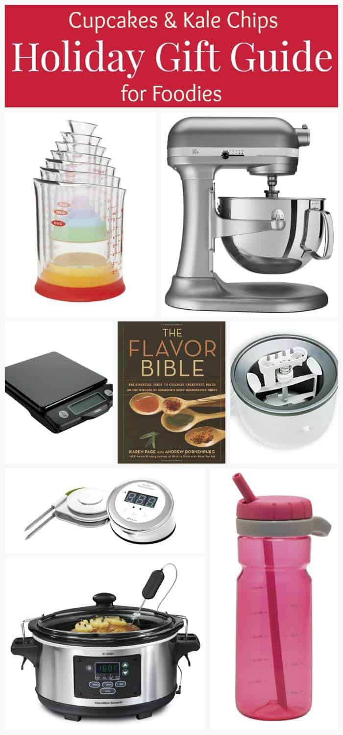 Cupcakes & Kale Chips Holiday Gift Guide for Foodies - my favorite kitchen appliances, gadgets, cookbooks, and even a few things for burning off those calories that you need to put on your wish list or to buy for the foodies in your life! | cupcakesandkalechips.com