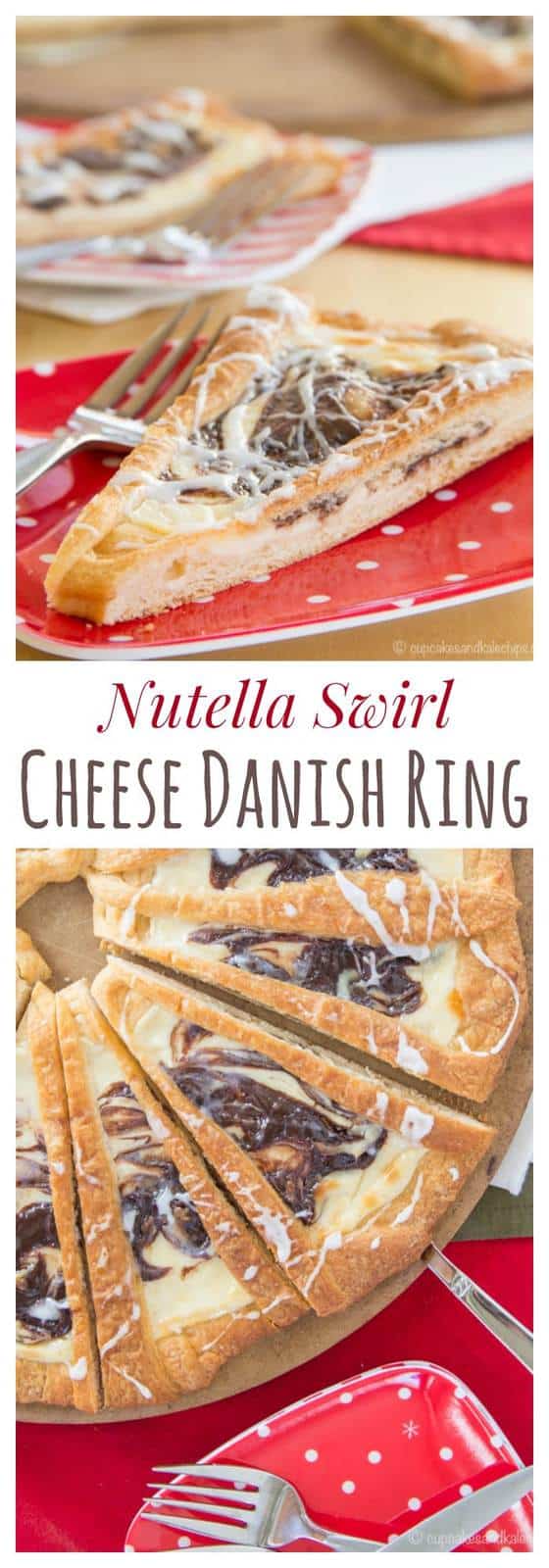 Nutella Swirl Cheese Danish Ring - a simple but special holiday recipe perfect for breakfast, brunch, or dessert. @Pillsbury Crescent Rolls make it easy! | cupcakesandkalechips.com | #Pillsbury #Safeway #ad