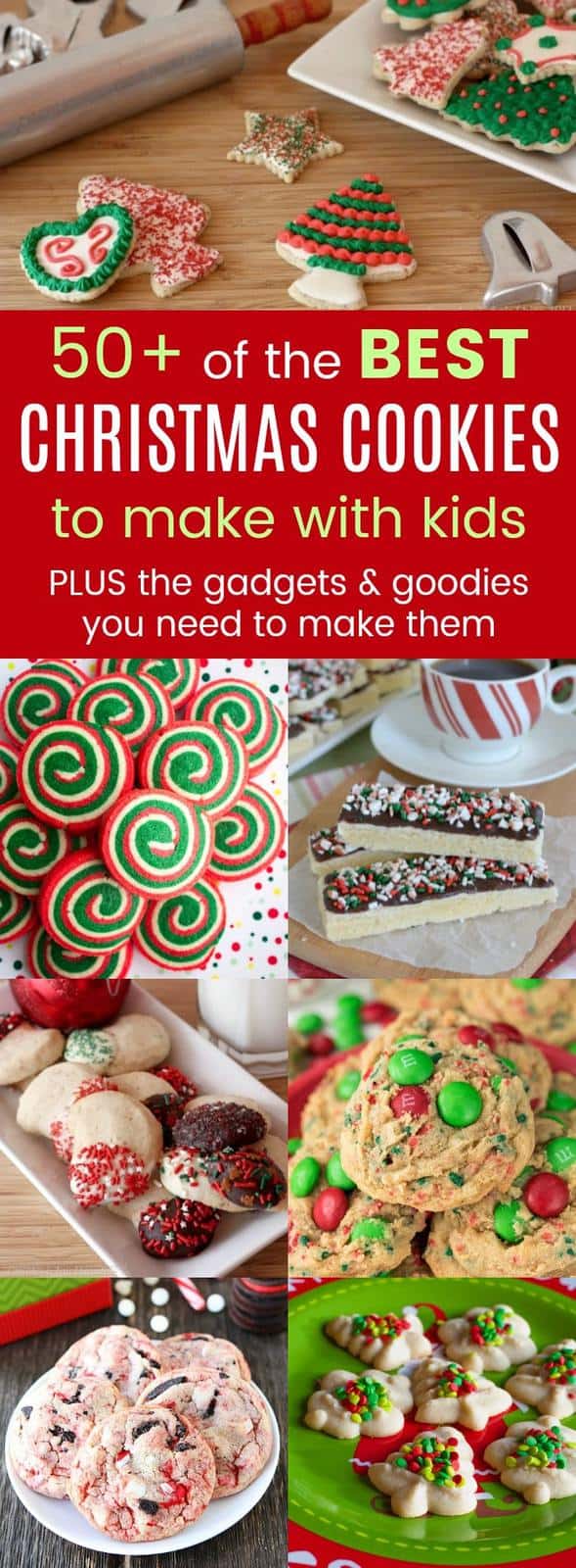 The Best Christmas Cookies for Kids - over 50 easy cookie recipes to bake with kids for the holidays, plus my favorite kitchen gadgets and goodies to make them. Santa approved!