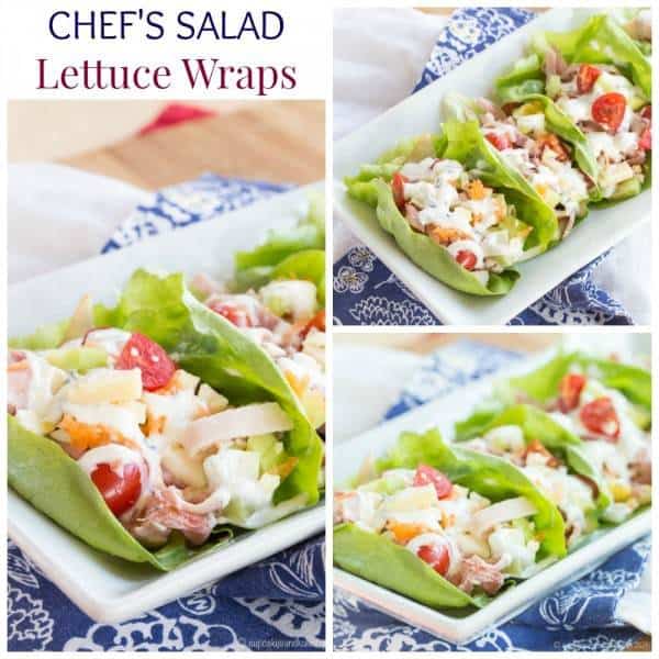 Chef's Salad Lettuce Wraps - turning your favorite salad recipe into finger food makes it even more fun and delicious with #HillshireFarmNaturals! #ad | cupcakesandkalechips.com | gluten free, grain free, low carb