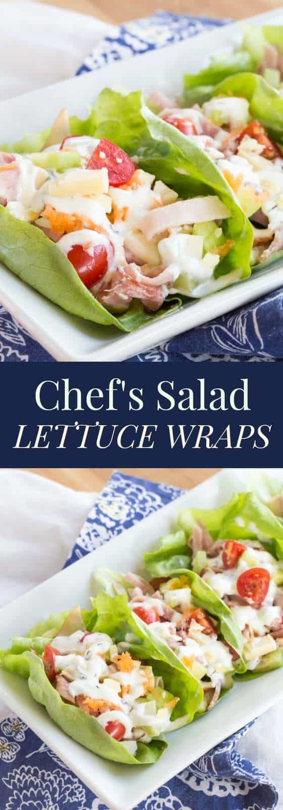 Chef's Salad Lettuce Wraps - turning your favorite salad recipe into finger food makes it even more fun and delicious with #HillshireFarmNaturals! #ad | cupcakesandkalechips.com | gluten free, grain free, low carb