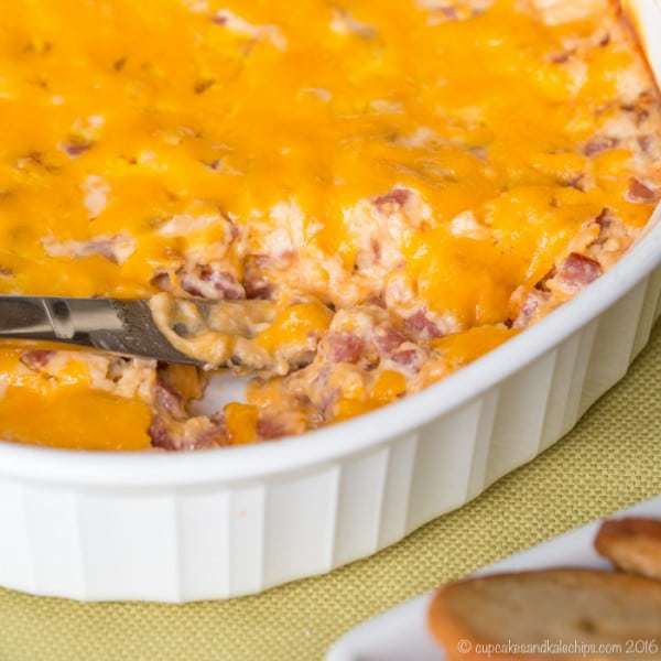 Hot Pork Roll and Cheese Dip - the New Jersey Diner classic becomes a fun party appetizer in this cheesy dip recipe. | cupcakesandkalechips.com | gluten free recipe