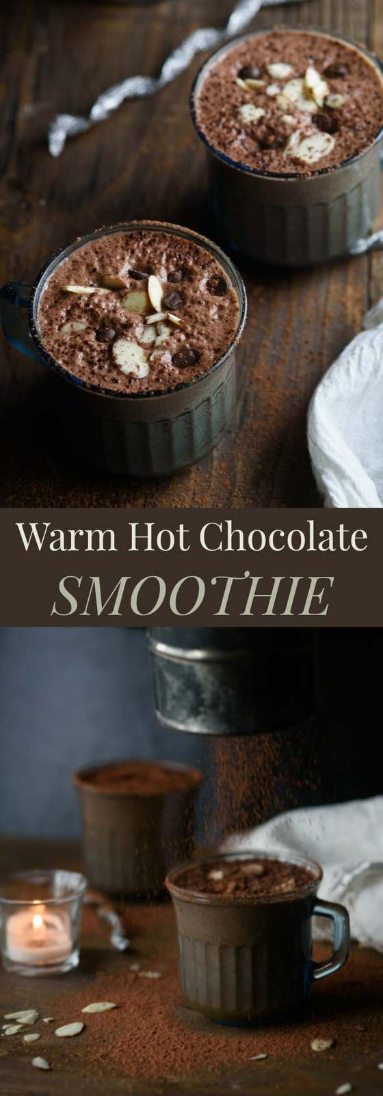 Warm Hot Chocolate Smoothie - the perfect recipe when it's cold outside but you want the nutrition of a green smoothie.