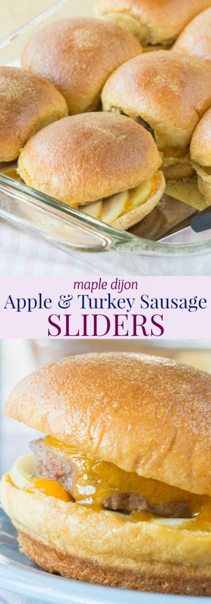Title collage for Apple Turkey Sausage Breakfast Sliders.