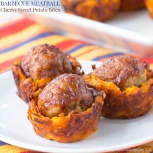 Barbecue Meatball Cheesy Sweet Potato Bites