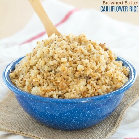 Cauliflower Rice Recipe made with brown butter