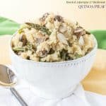 Roasted Asparagus and Mushroom Quinoa Pilaf - this simple recipe for a springtime side dish or meatless main is ready in less than thirty minutes. | cupcakesandkalechips.com | gluten free, vegetarian and vegan option