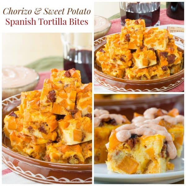 Chorizo and Sweet Potato Spanish Tortilla Bites - a sweet, smoky, spicy twist on the classic Spanish tapas recipe, tortilla Espanola. | cupcakesandkalechips.com | gluten free