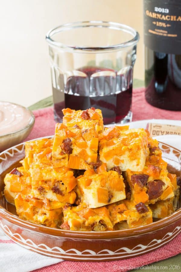 Chorizo and Sweet Potato Spanish Tortilla Bites - a sweet, smoky, spicy twist on the classic Spanish tapas recipe, tortilla Espanola. | cupcakesandkalechips.com | gluten free