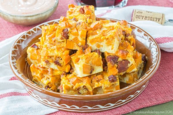 Chorizo and Sweet Potato Spanish Tortilla Bites - a sweet, smoky, spicy twist on the classic Spanish tapas recipe, tortilla Espanola. | cupcakesandkalechips.com | gluten free