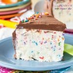 Funfetti no-churn ice cream cake is a kid favorite dessert, made with an easy no-churn ice cream recipe!