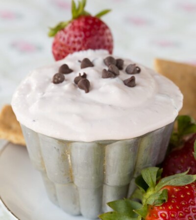 Strawberry Chocolate Chip Greek Yogurt Cheesecake Dip
