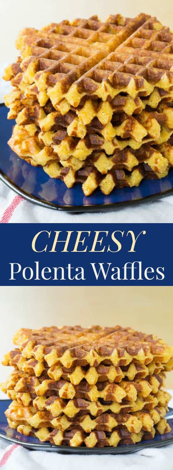 Cheesy Polenta Waffles - this savory waffle recipe makes a delicious side dish any time you'd serve polenta or even cheddar grits, or serve it for breakfast topped with eggs. | cupcakesandkalechips.com | gluten free