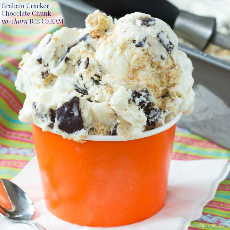 Graham Cracker Chocolate Chunk NoChurn Ice Cream Recipe
