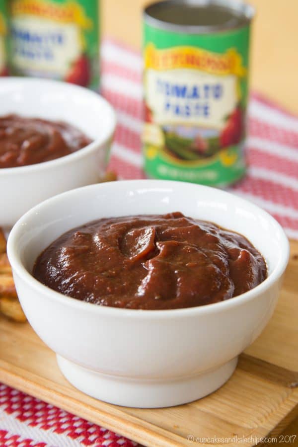 Homemade Balsamic Ketchup - one of four easy homemade ketchup recipes that start with a can of @tuttorosso tomato paste. #ad