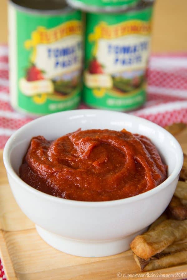 Homemade Buffalo Ketchup - one of four easy homemade ketchup recipes that start with a can of @tuttorosso tomato paste. #ad