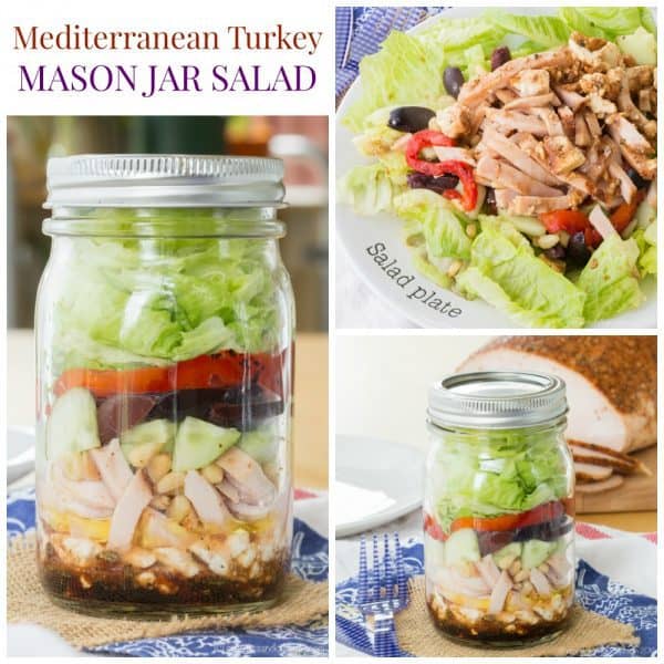 Leftover Turkey Mason Jar Salads – Great for Meal Prep!