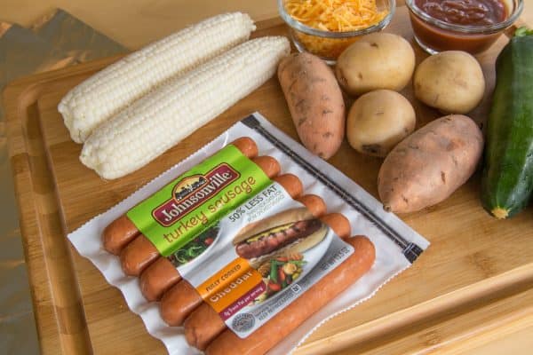 Cheddar Barbecue Sausage and Potato Foil Pack Dinner video-8583