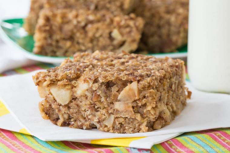 An Apple Cinnamon Breakfast Bar on a Plate