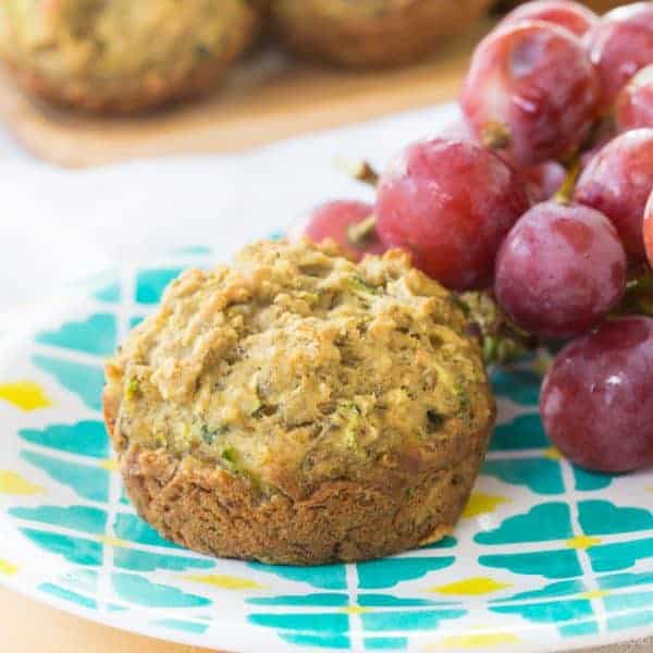 Gluten Free Banana Zucchini Muffins - a naturally sweet and healthy breakfast or snack recipe packed with fruit, veggies, and whole grains. Dairy free and vegan too! | cupcakesandkalechips.com