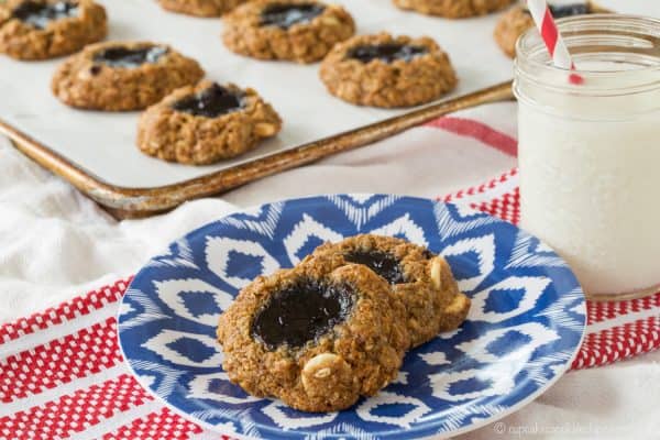 Jam Thumbprint Breakfast Cookies - start your day with this healthy cookie recipe that can even be made gluten free and dairy free. | cupcakesandkalechips.com