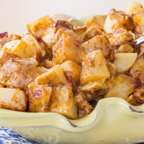 Cheesy Ranch Potatoes with Bacon - easy side dish!