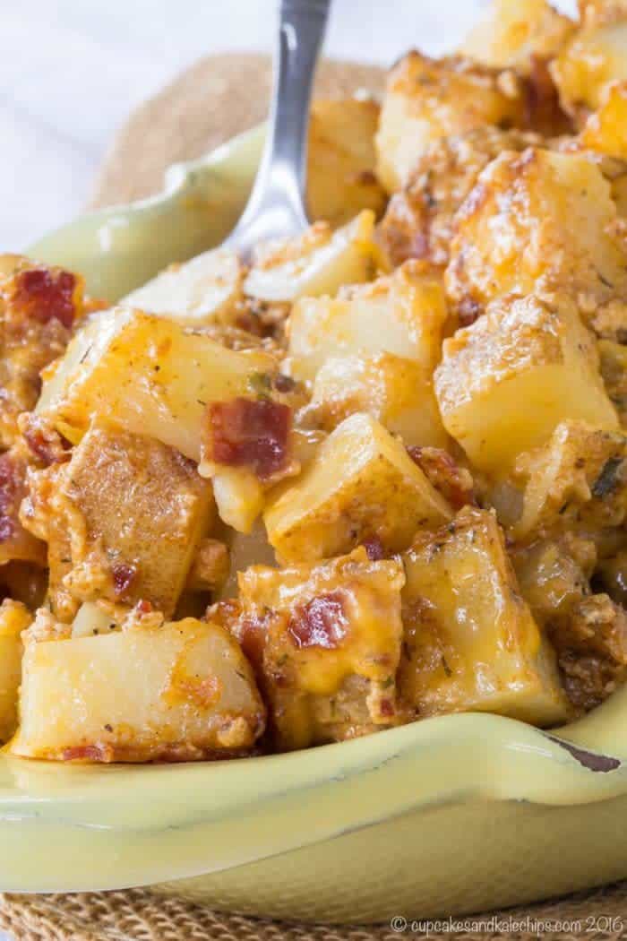 Cheesy Ranch Potatoes with Bacon - easy side dish!