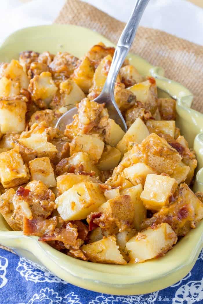 Cheesy Ranch Potatoes with Bacon - easy side dish!