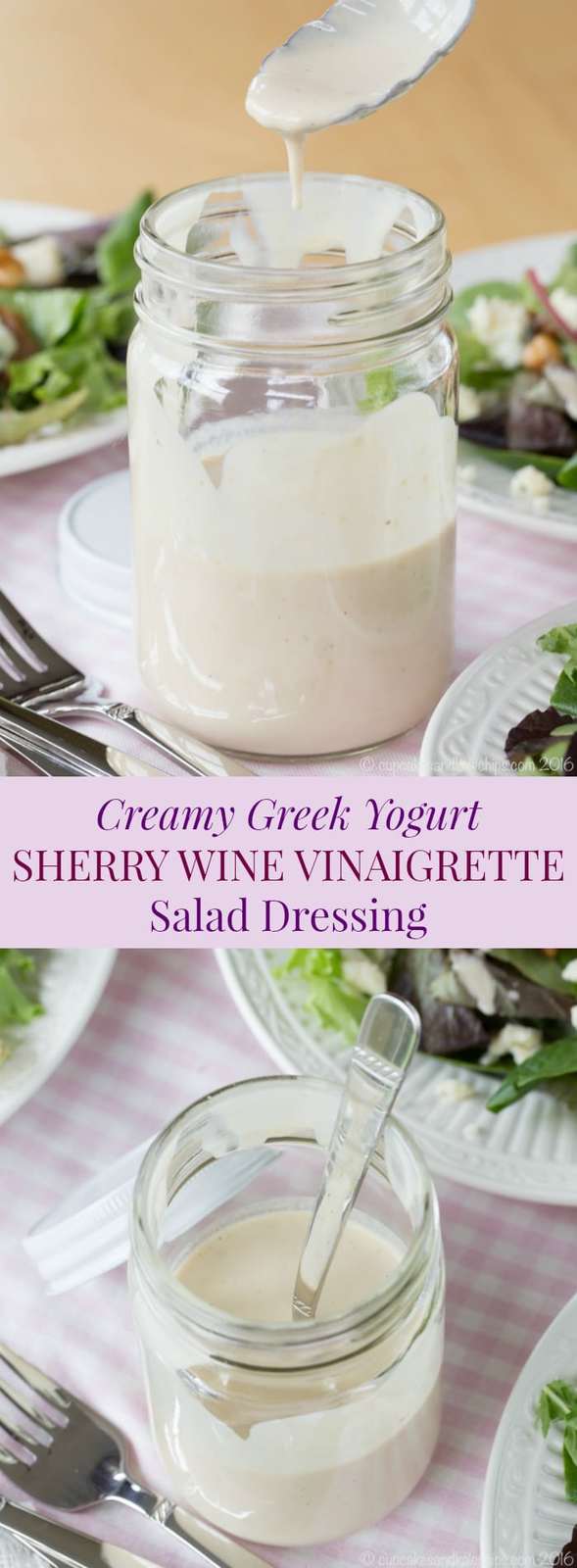 Creamy Greek Yogurt Sherry Wine Vinaigrette Salad Dressing - easy healthy recipe