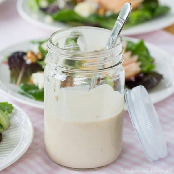 Creamy Greek Yogurt Sherry Wine Vinaigrette Salad Dressing - easy healthy recipe