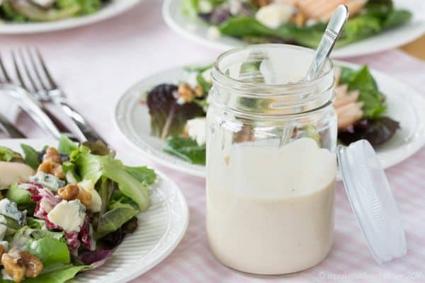 Creamy Greek Yogurt Sherry Wine Vinaigrette Salad Dressing - easy healthy recipe