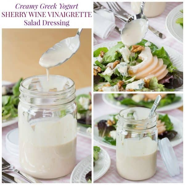 Creamy Greek Yogurt Sherry Wine Vinaigrette Salad Dressing - easy healthy recipe